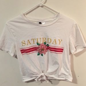 Divided crop-top tee